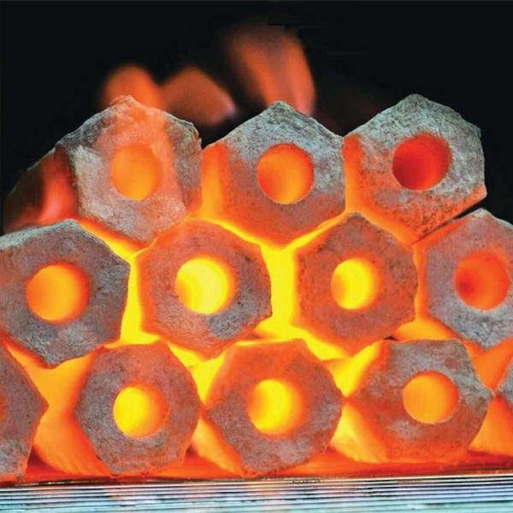 Burning Charcoal Briquettes image